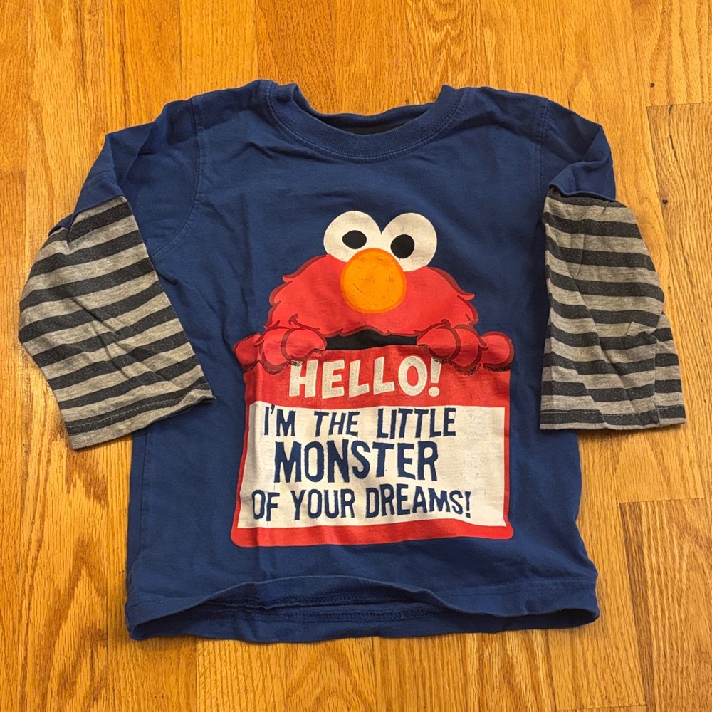 Kid's Blue and Gray Elmo Shirt (Size 3T)